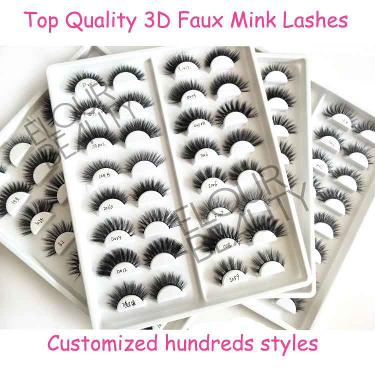 Private label faux mink 3D eyelash wholesale distributor china EL90