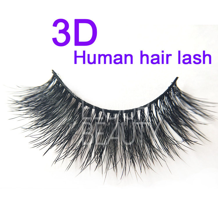 Human hair 3d eyelash extensions with customized pack and 