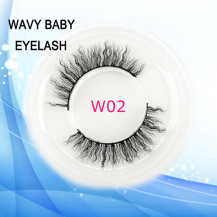 Wavy baby vegan 8D faux mink lashes wholesale usa EN28
