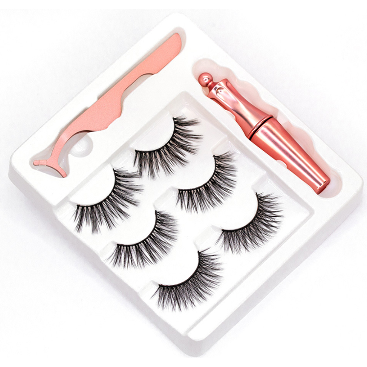 Magnetic false eyelashes with magnetic eyeliner EM26