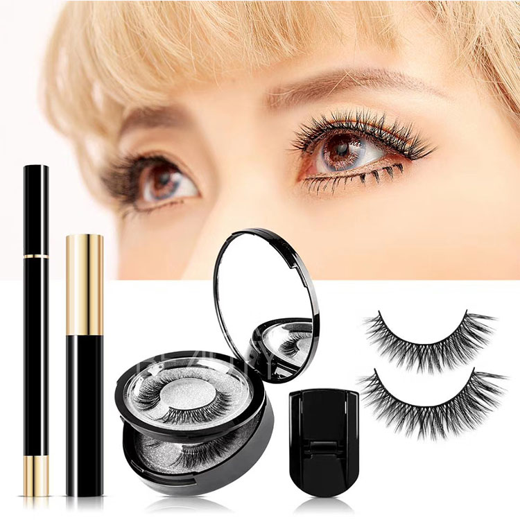 2020 new black magnetic eyeliner pencil water-proof and fast dry with magnetic lashes set custom EY63