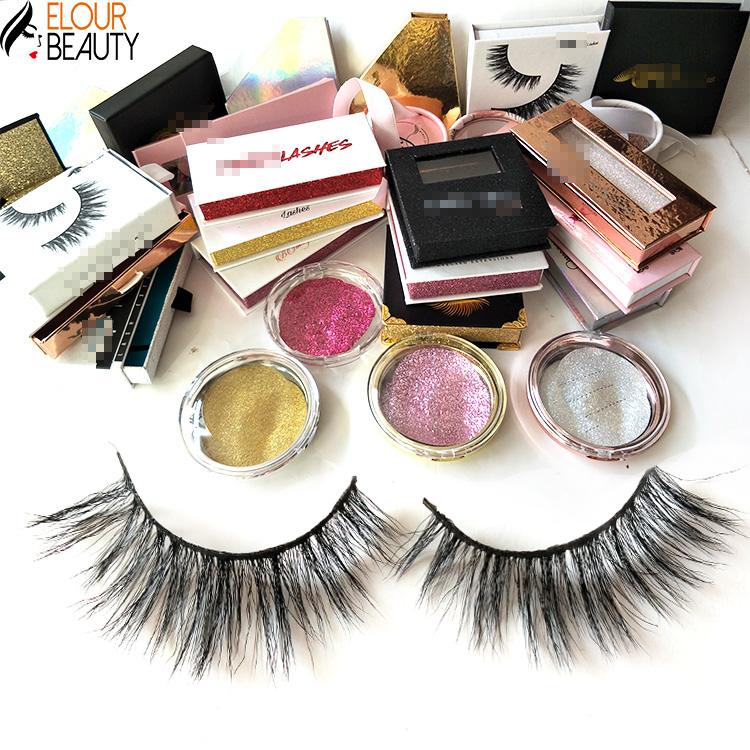 2019 newest fluffy private label 5D faux mink strip lashes wholesale EY21