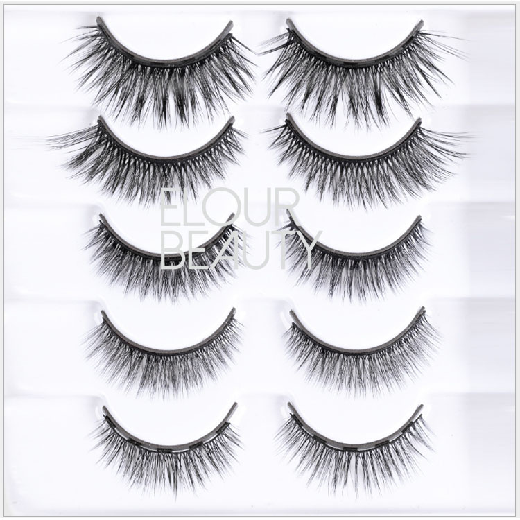 Private label wholesales 5pairs 5D magnetic eyelashes with magnetic eyeliner EY75