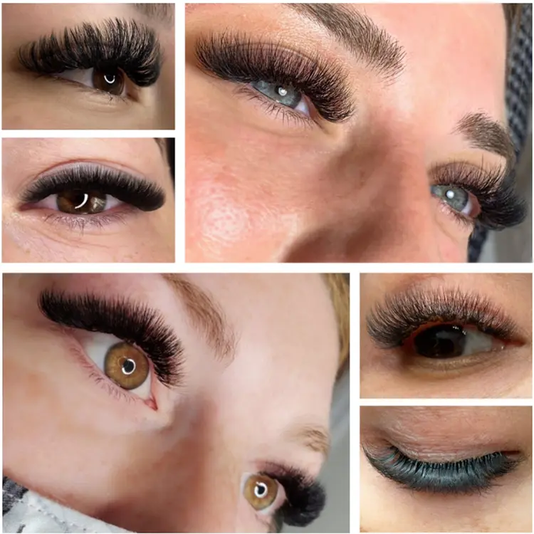 Premade fanned  volume Russian eyelashes mixed tray EM129