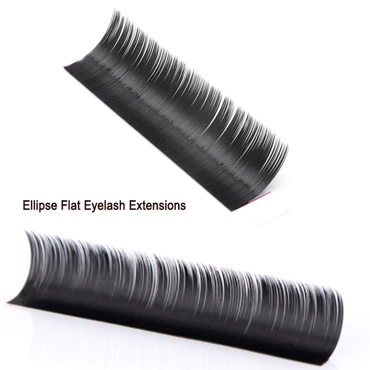 Private label split tip eiilpse flat eyelash extensions uk EM02