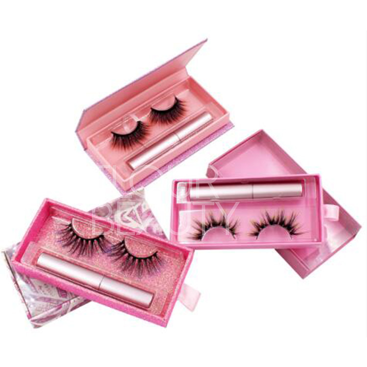 Private label package newest  updated 6D colored magnetic eyelashes with magnetic eyeliner EY68