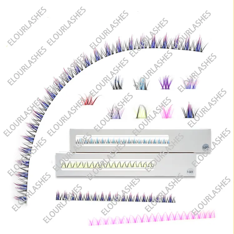 DIY colored cluster lash extensions ribbon EM131
