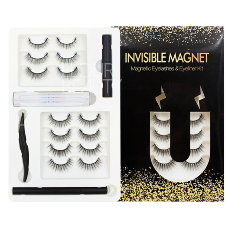 2021 create my own eyelash brand uk of newest invisible magnetic false eyelash with eyeliner suppliers uk EN10