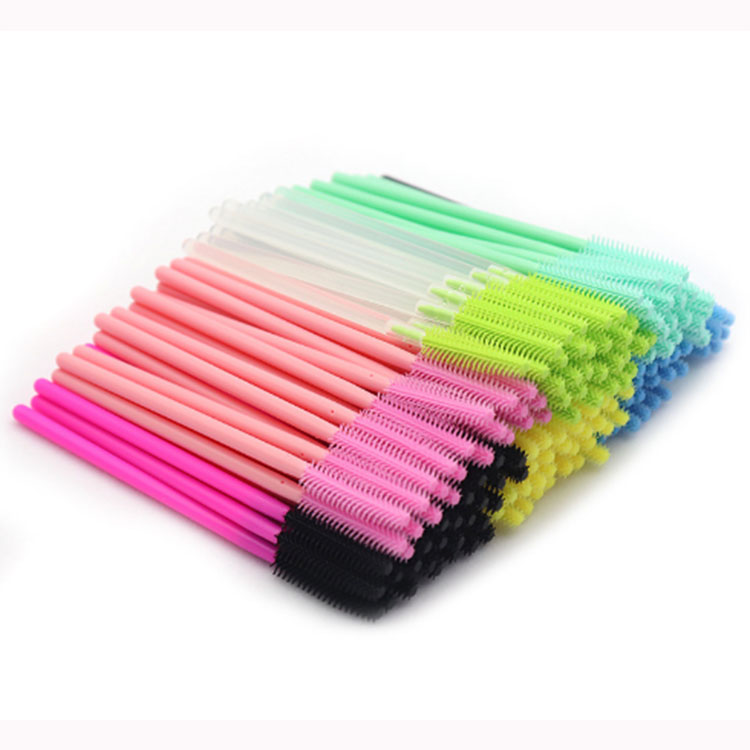 Wholesale multi-colored vegan eyelash extensions micro appplicator disposable brushes EY58