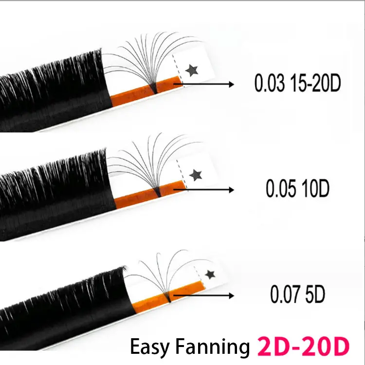 Volume easy fanning lash extension supplies EM125