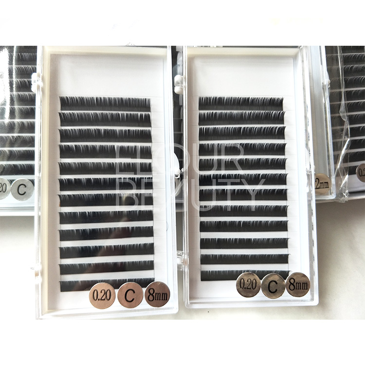 Beauty lash full set ellipse flat eyelash extensions factory China EL109