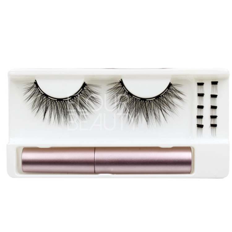 Private label magnetic eyeliner magnetic 3D faux mink eyelashes set with 10pcs small magnetic eyelashes easy to use EY81