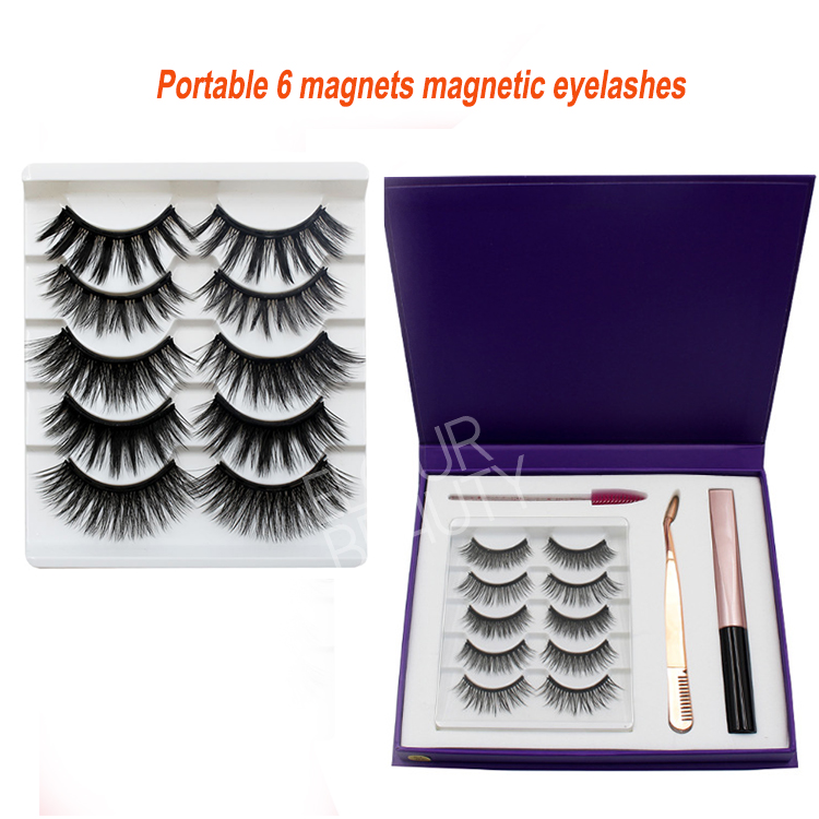 Easy use reusable long lasting portable magnetic eyelashes with magnetic eyeliners  eyelash manufacturer USA EN07