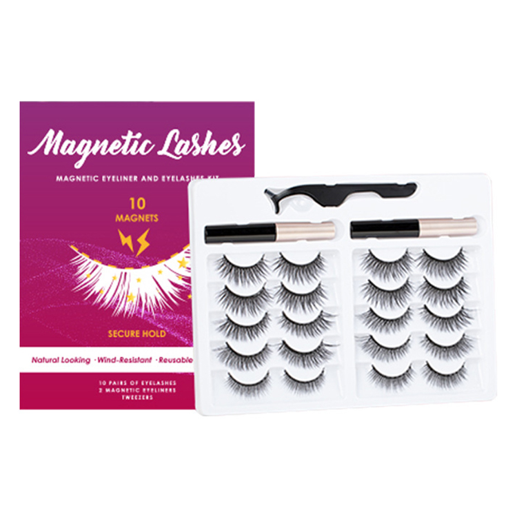 Magnetic eyelashes kit with 10 magnets lashes vendor USA EM01