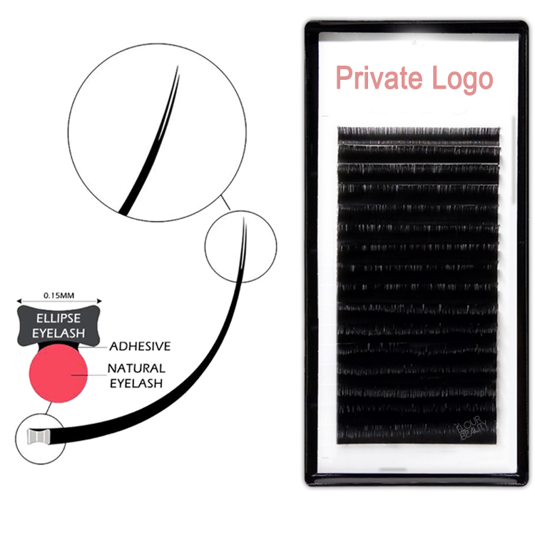 Customize ellipse flat eyelash extension wholesale distributor EN23