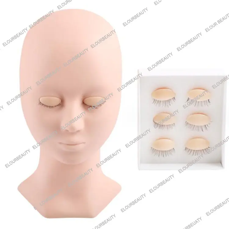 Silicone training mannequin head with removable eyelids EM118
