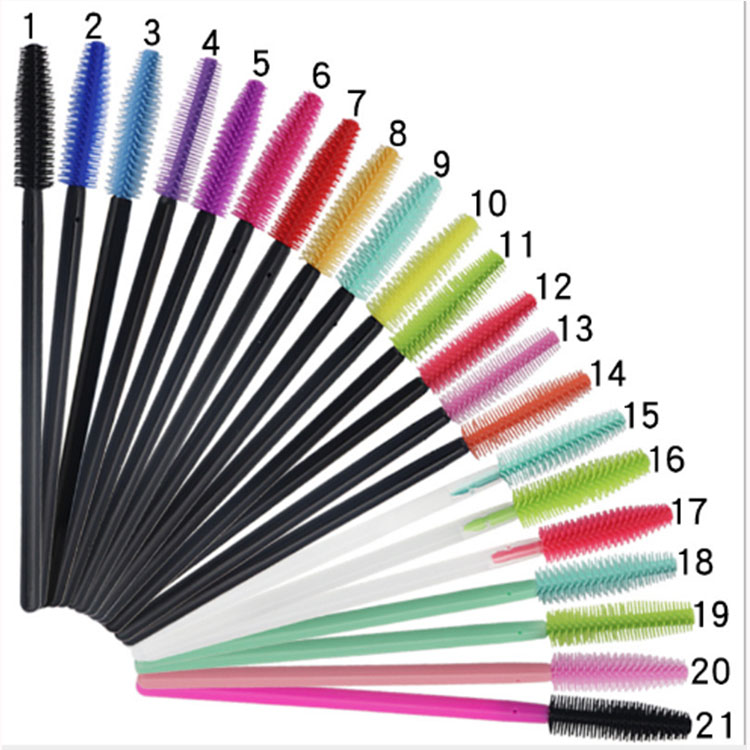 Wholesale multi-colored vegan eyelash extensions micro appplicator disposable brushes EY58